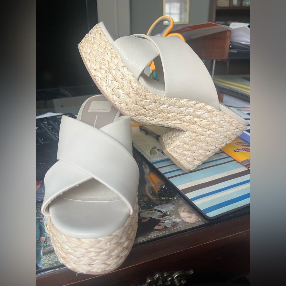 Dolce Vita Cream Woven Sandals